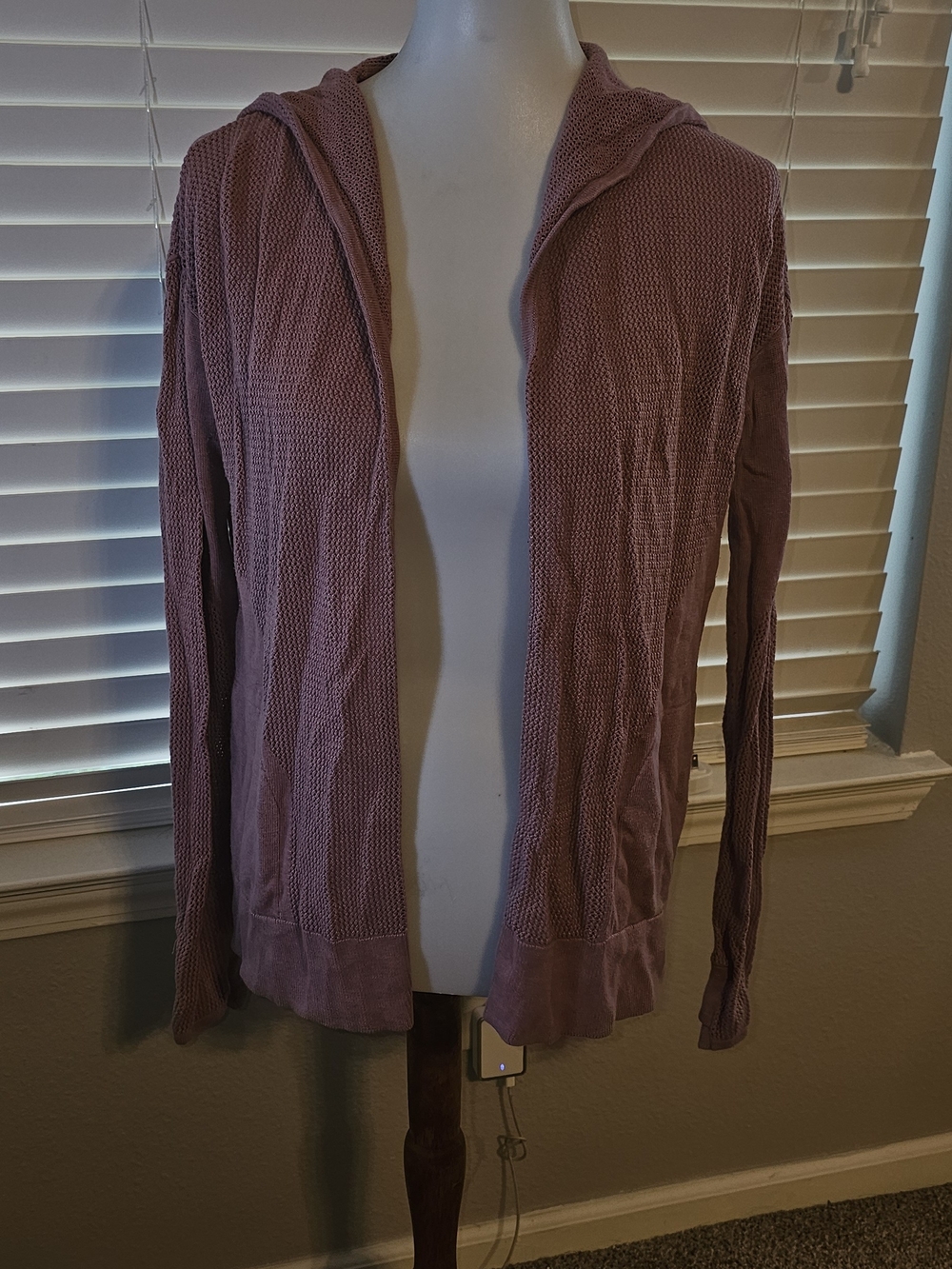 lululemon athletica Dusty Mauve Knit Hooded Open Cardigan
